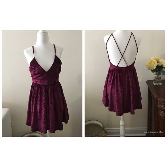 Sam  Edelman Burgundy Velour Romper NWOT - Picture 1 of 10